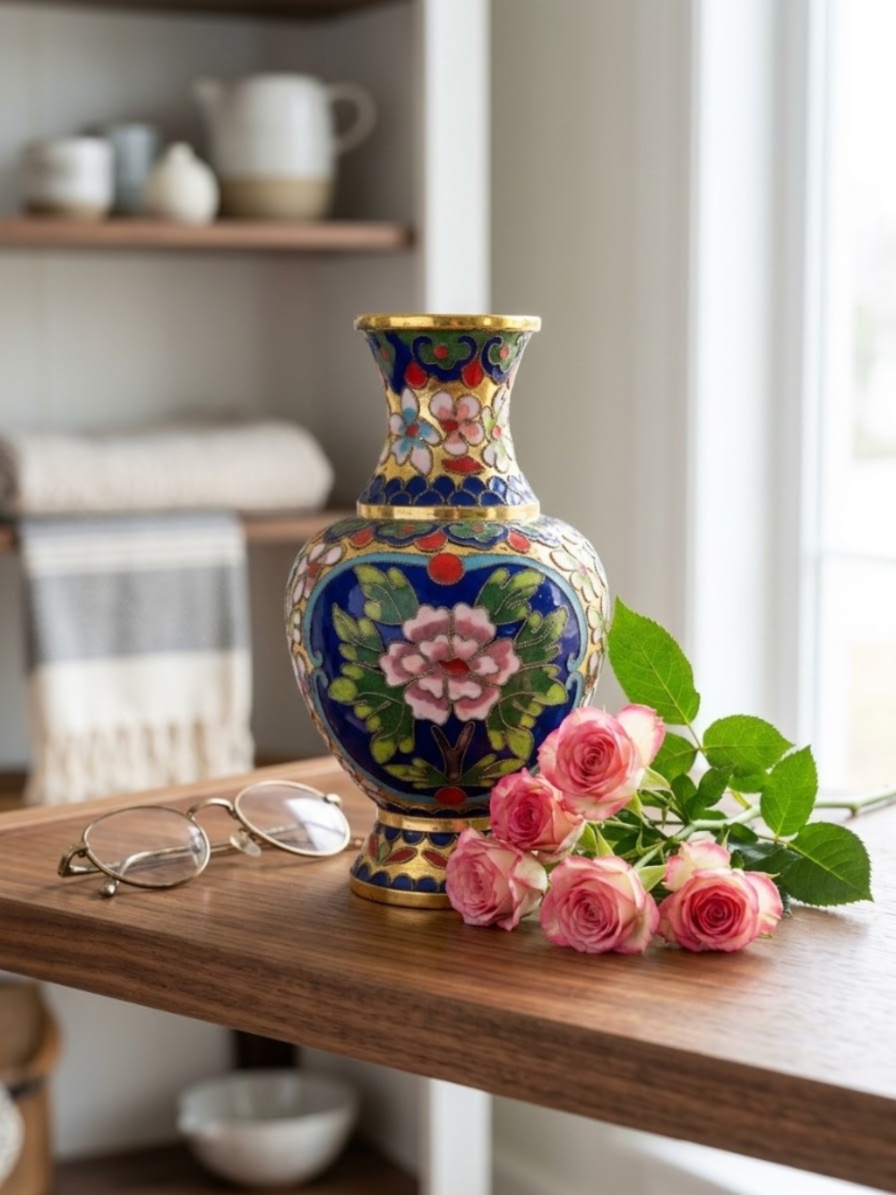 Vintage Pair of Chinese CLOISONNE